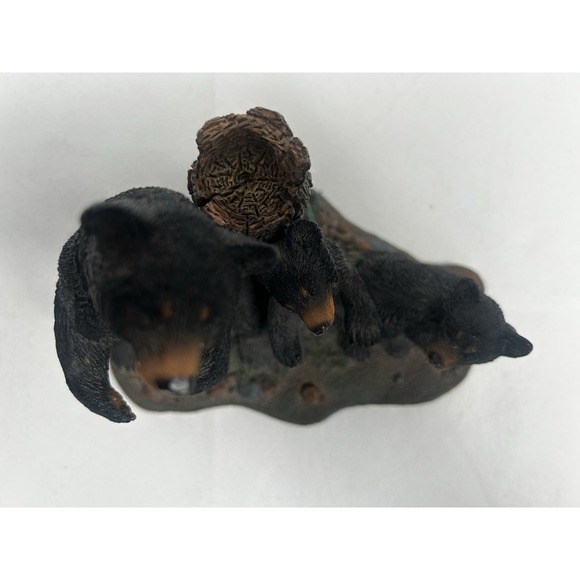 Vintage Living Stone Figurine "Bear Scratching Lessons" Momma Bear & Cubs 1998 - Picture 7 of 9